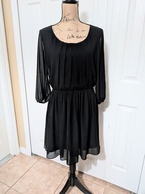 By & By Black Pleated Dress